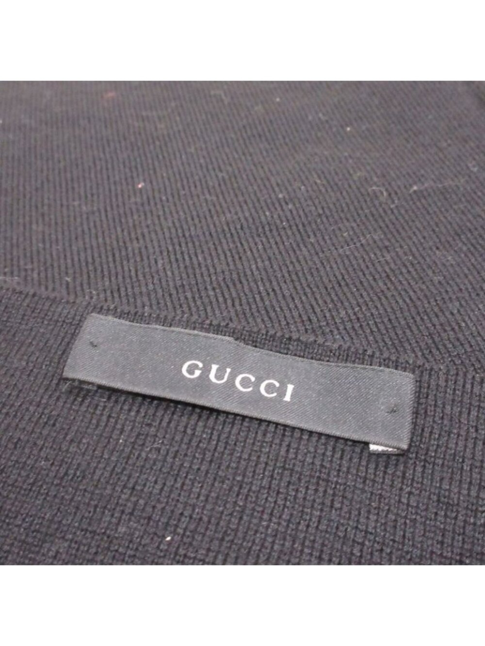 Gucci Stripe Wool Muffler Reversible Black Blue Scarf - Picture 6 of 7